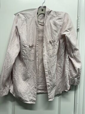 Nine West Pale Pink Button-Front Jean Jacket